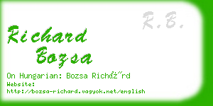 richard bozsa business card